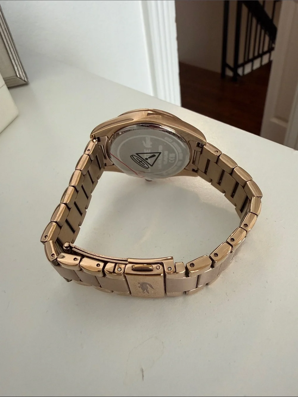 Lacoste Rose Gold Bracelet Watch with Purple Dial
